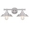 Westinghouse Fixture Wall 60W 2-Light Iron Hill 12In, Brushed Nickel Shades 6110300 - alternate 1